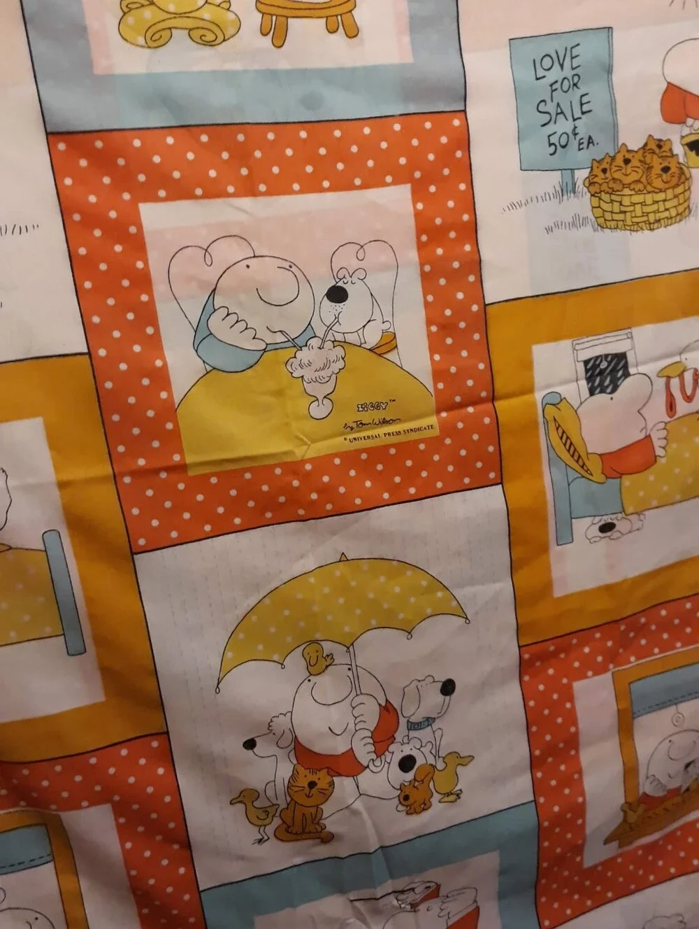 Vintage Ziggy Cartoon Pequot Double Full Flat Sheet